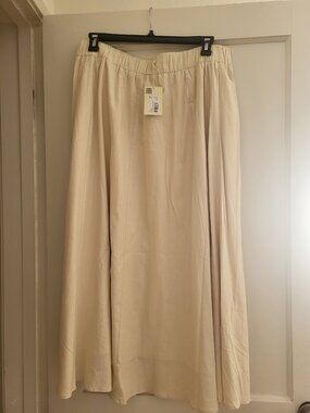 NWT POINT CREAM LINEN PANEL SKIRT SIZE XXL